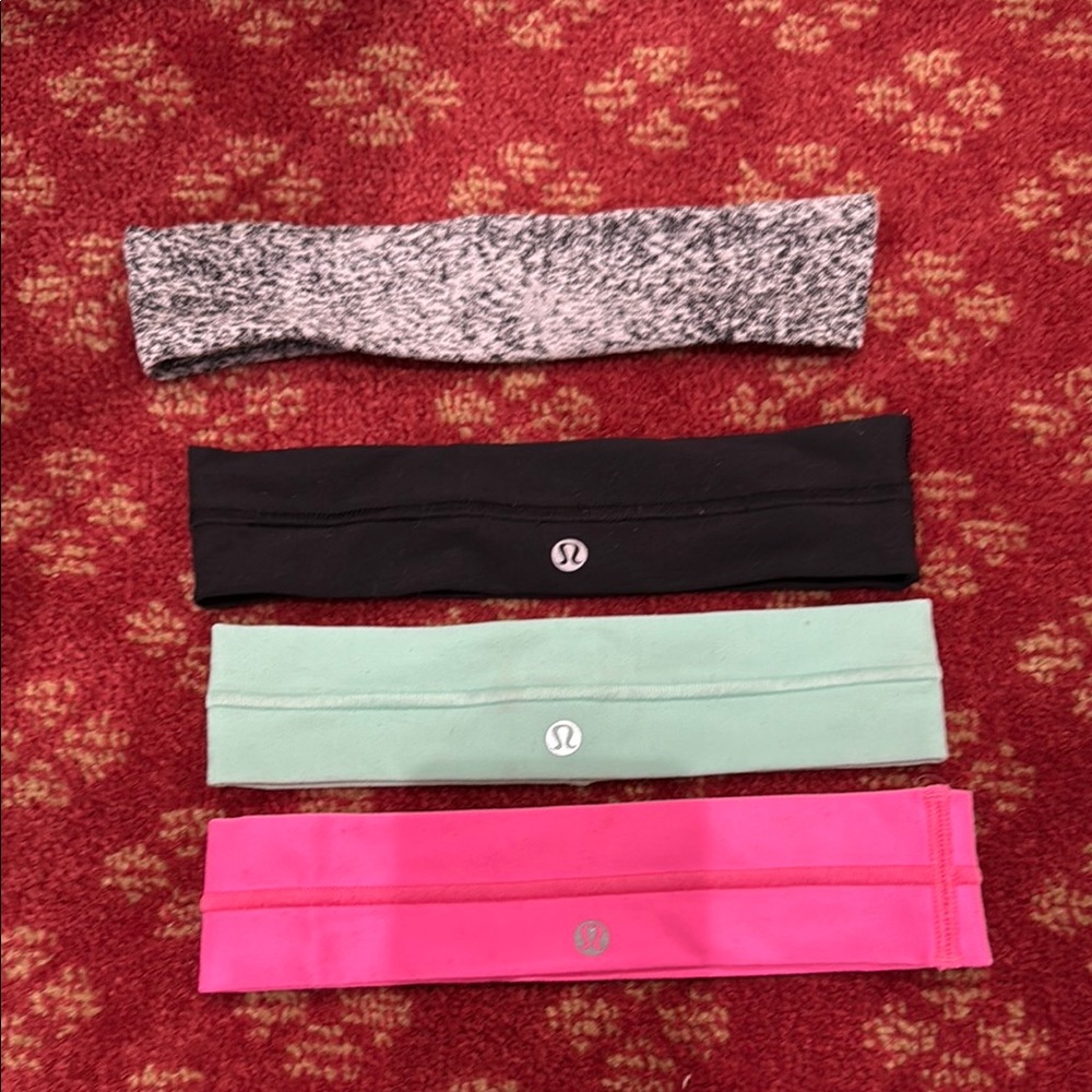 Lululemon Headband Set - Black, Mint, Pink, Gray